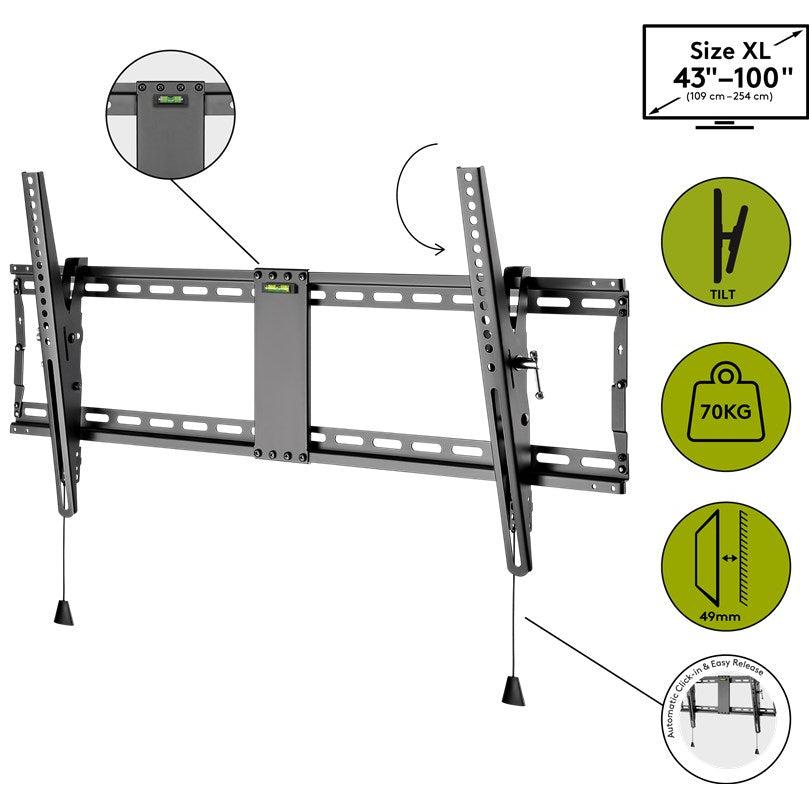 Goobay TV wall mount Pro TILT (XL) for TVs from 43 to 100" tiltable up to 70 kg