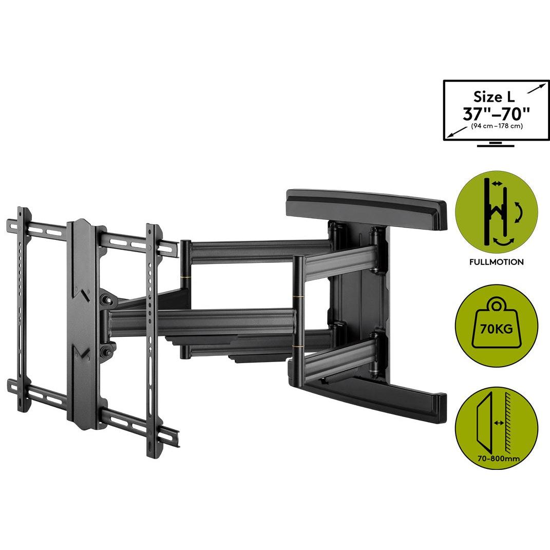 Goobay TV wall mount Pro FULLMOTION (L) wide Range for TVs from 37" to 70" up to 70 kg