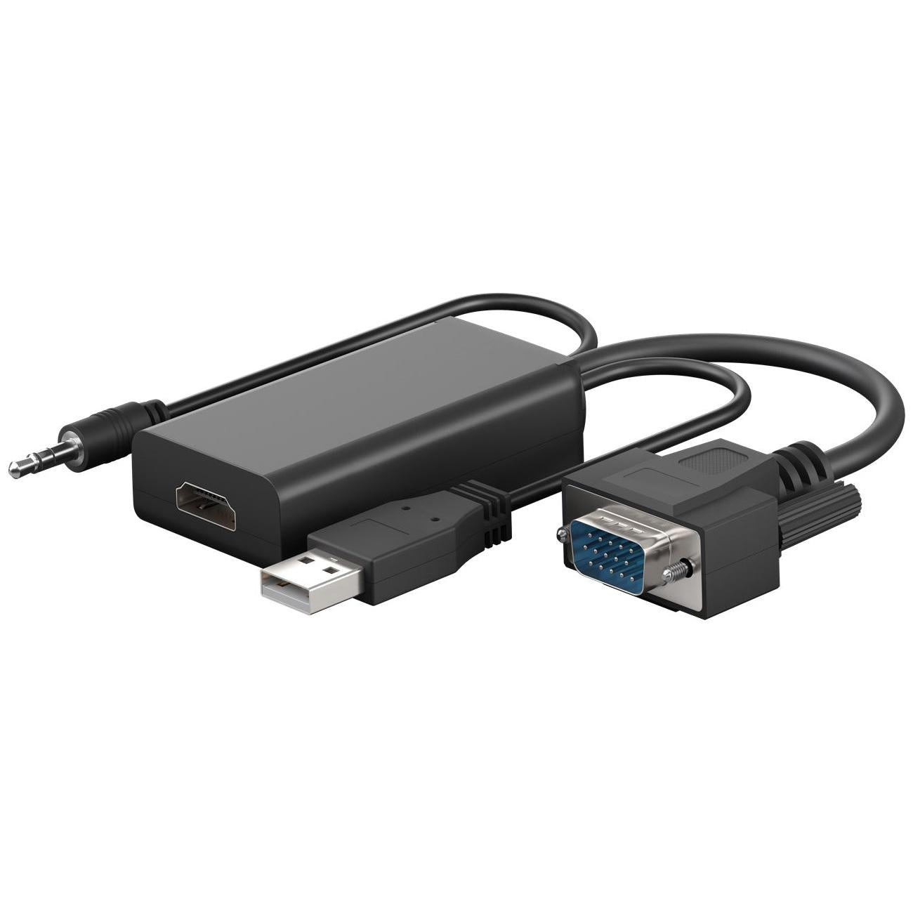 Goobay VGA to HDMI Converter with 3.5 mm Jack Audio