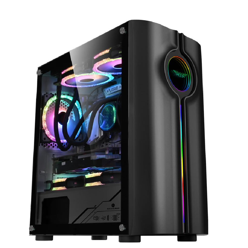 Armaggeddon Tron Holo-3 mATX Gaming Case - Black