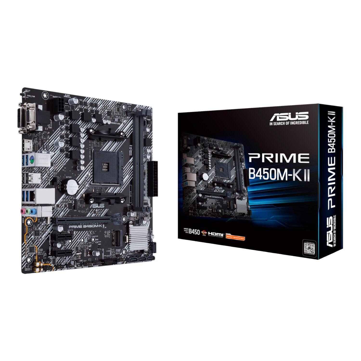 Asus PRIME B450M-K II mATX Motherboard - AM4, DDR4, HDMI, M.2, USB3.2