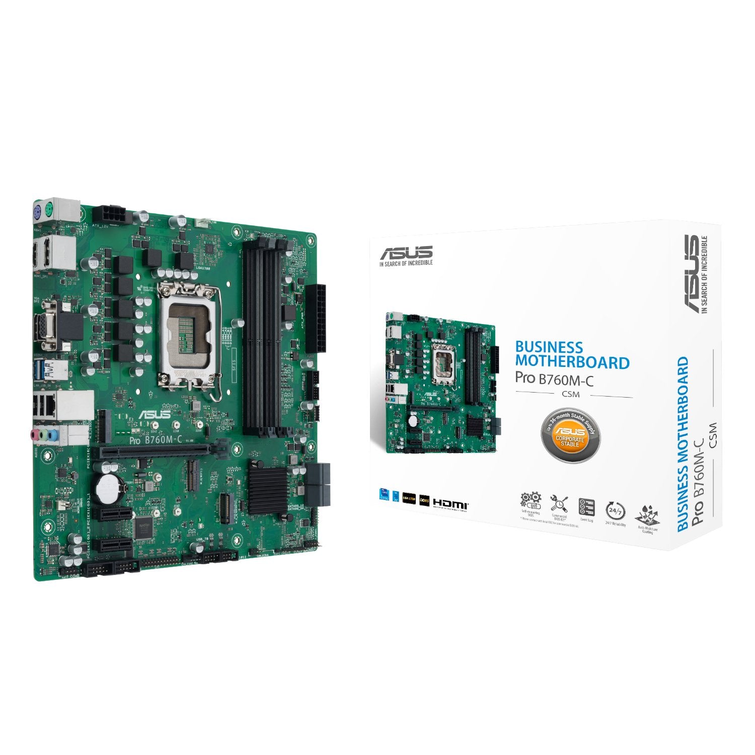 Asus PRO B760M C CSM LGA 1700 M-ATX Motherboard