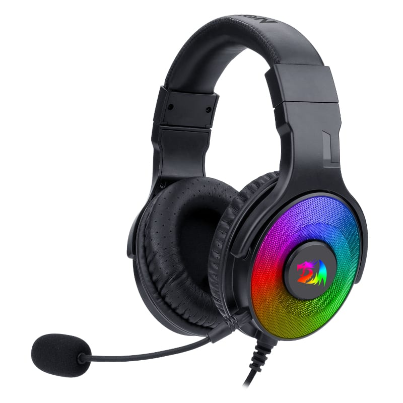 Redragon Over-Ear PANDORA USB (Power Only)|Aux (Mic and Headset) RGB Gaming Headset - Black