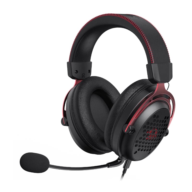 Redragon Over-Ear DIOMEDES Honeycomb 3.5mm AUX Gaming Headset - Black