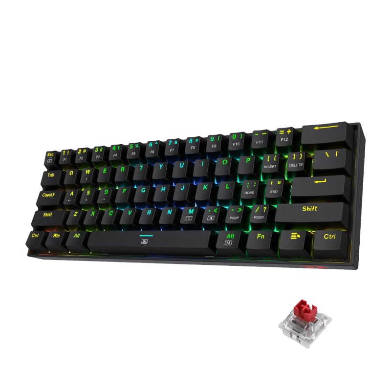 Redragon DRAGONBORN Wired Mechanical Keyboard RGB 67Key Design - Black