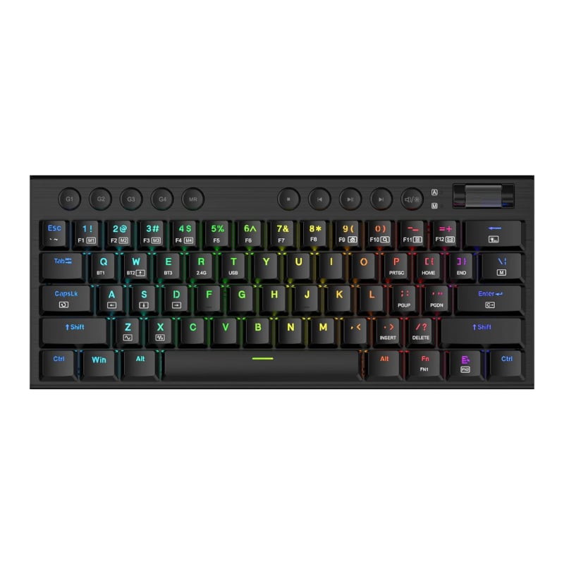 Redragon Horus Mini Pro 61Key Wireless Bluetooth Red Switch RGB Low Profile Gaming Mechanical Keyboard - Black